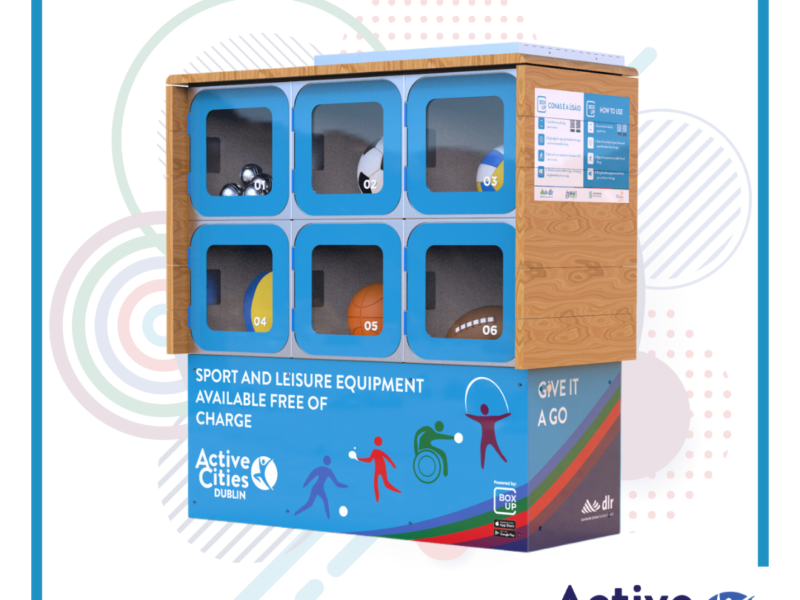 BoxUp picture with sports equipment in compartments.