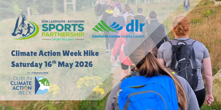 Climate Action Week promo image of people hiking.